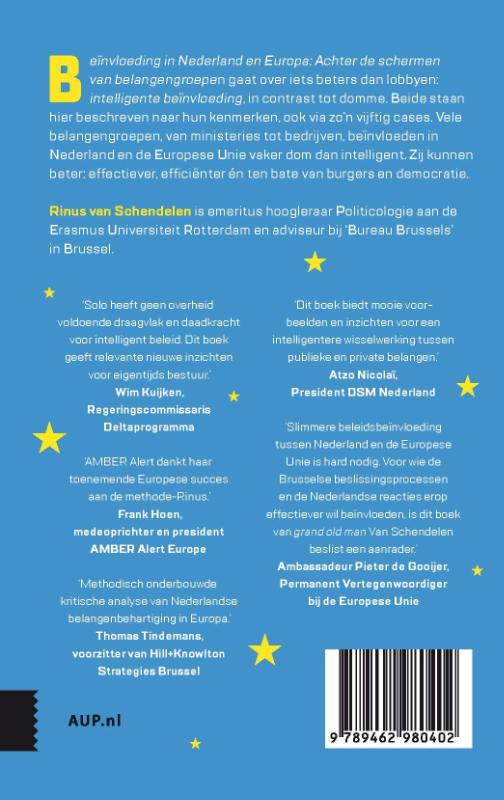 Achterkant van Beïnvloeding in Nederland en Europa
