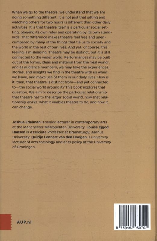 Achterkant van The problem of theatrical autonomy