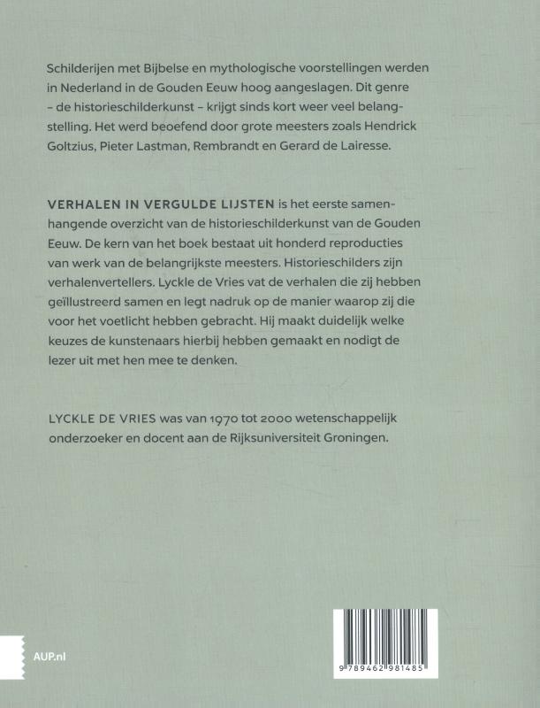 Achterkant van Verhalen in vergulde lijsten