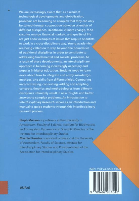 Achterkant van An introduction to interdisciplinary research