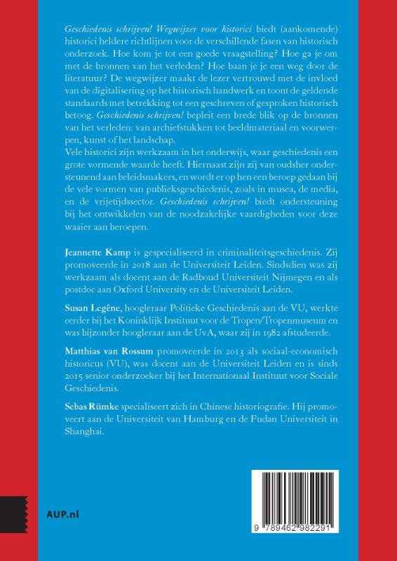 Achterkant van Geschiedenis schrijven!