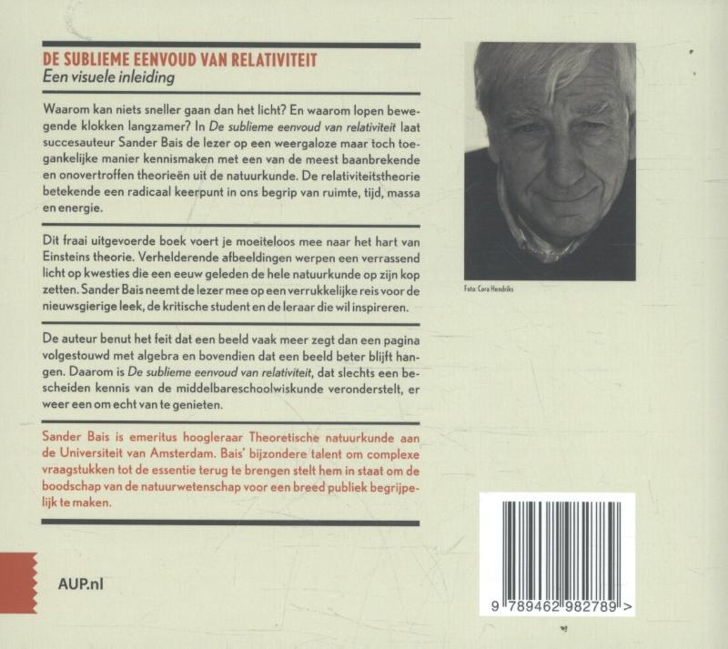 Achterkant van De sublieme eenvoud van relativiteit