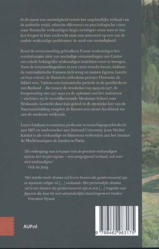 Achterkant van In de naam van oneindigheid
