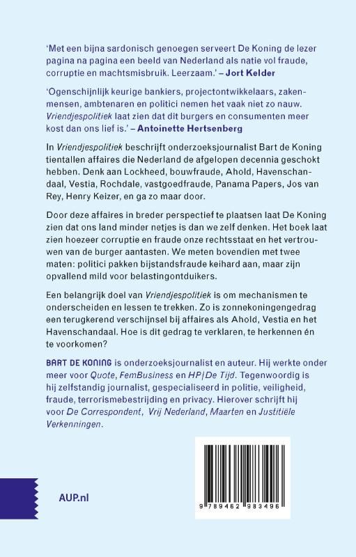 Achterkant van Vriendjespolitiek