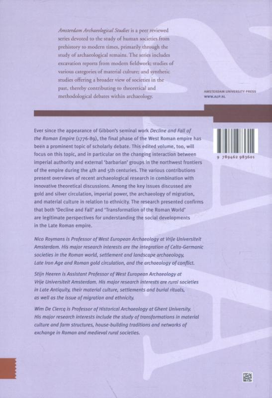 Achterkant van Social dynamics in the orthwest frontiers of the late roman empire