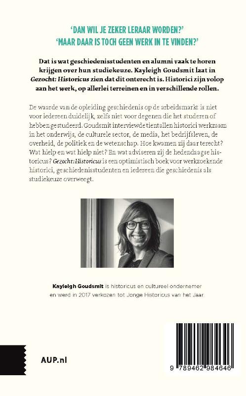 Achterkant van Gezocht: historicus