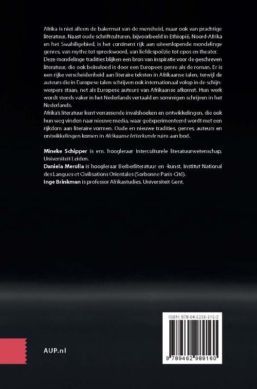 Achterkant van Afrikaanse letterkunde