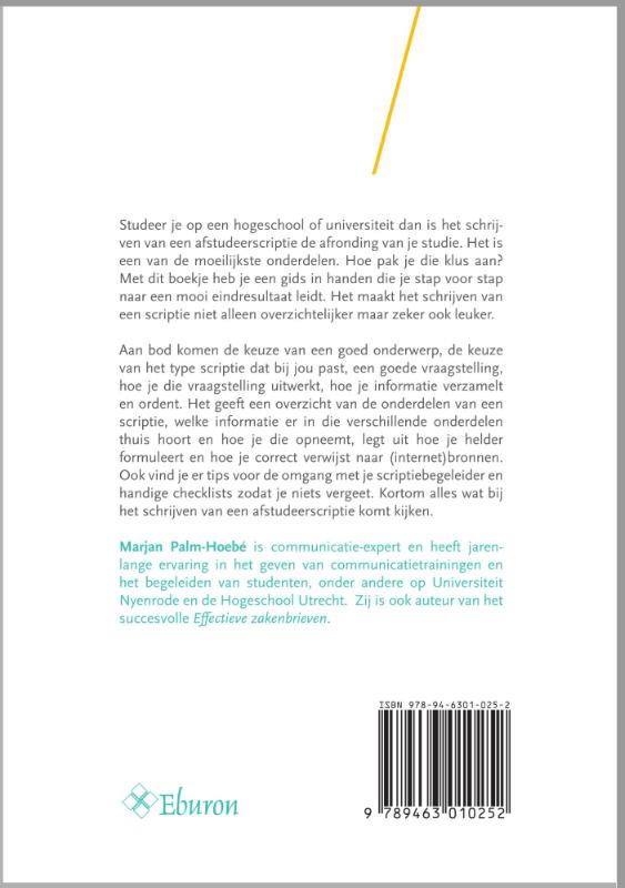 Achterkant van En nu die scriptie nog