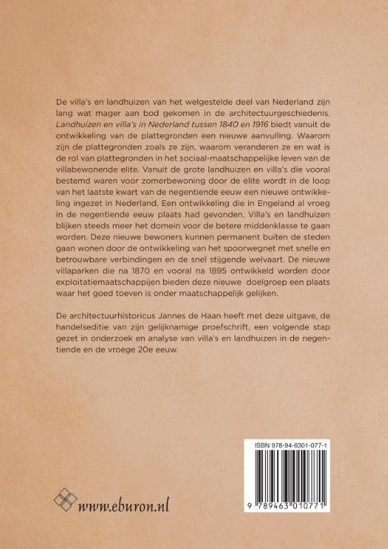 Achterkant van Landhuizen en villa’s in Nederland tussen 1840 en 1916