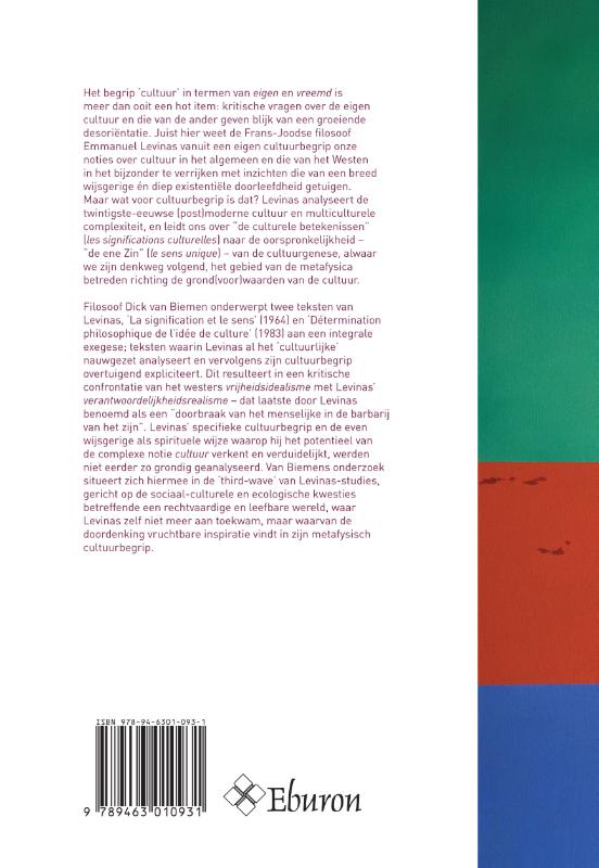 Achterkant van Het cultuurbegrip van Emmanuel Levinas
