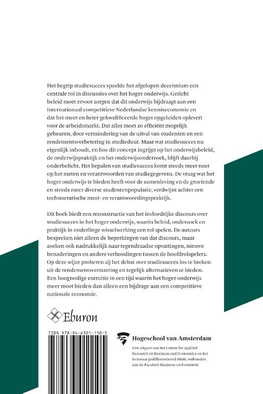 Achterkant van Studiesucces in het hoger onderwijs