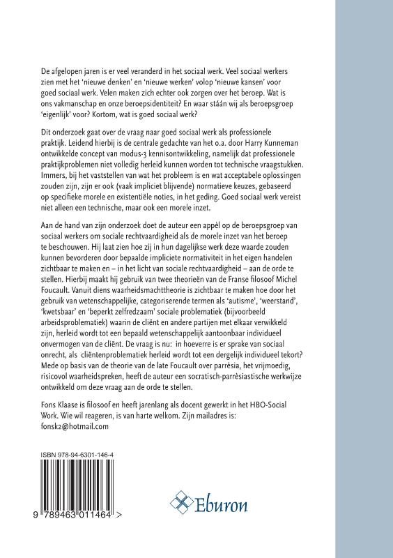 Achterkant van Professionele moed in het sociaal werk