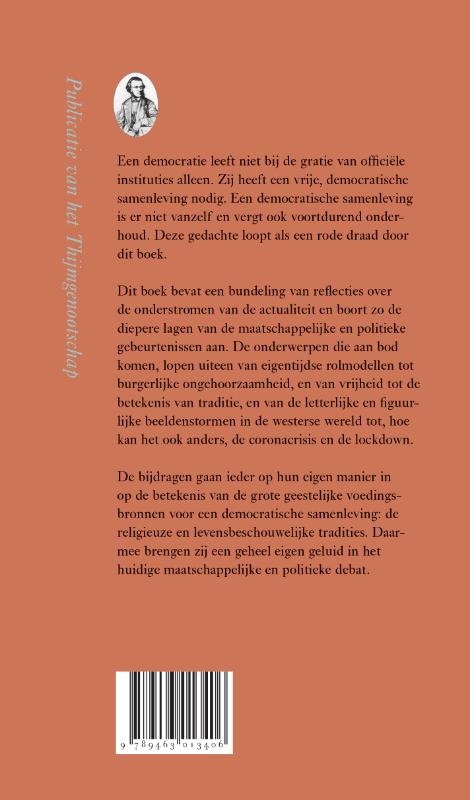 Achterkant van Religie, democratie en samenleving