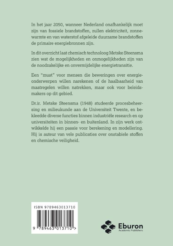 Achterkant van Meer dan elektriciteit en waterstof