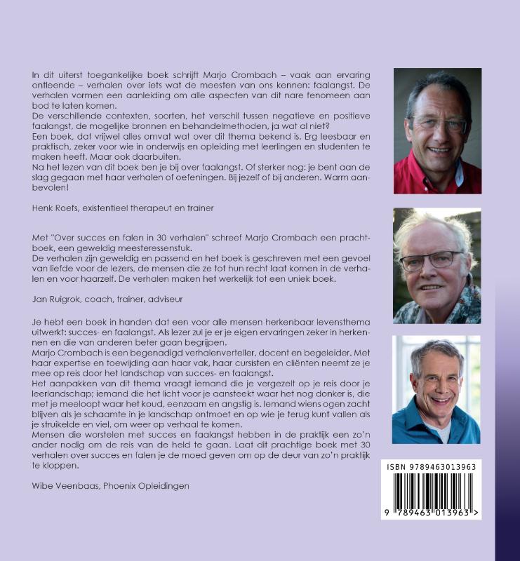 Achterkant van Over succes en falen in dertig verhalen en dertig oefeningen