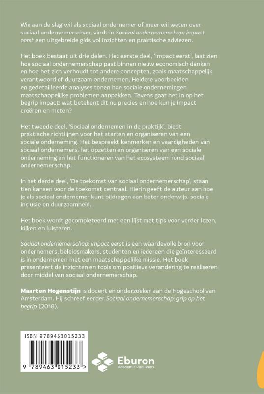 Achterkant van Sociaal ondernemerschap: impact eerst