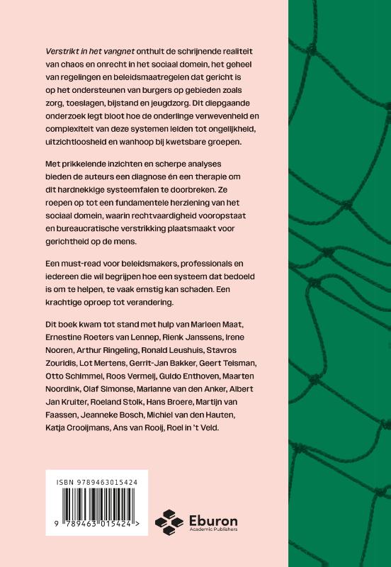 Achterkant van Verstrikt in het vangnet