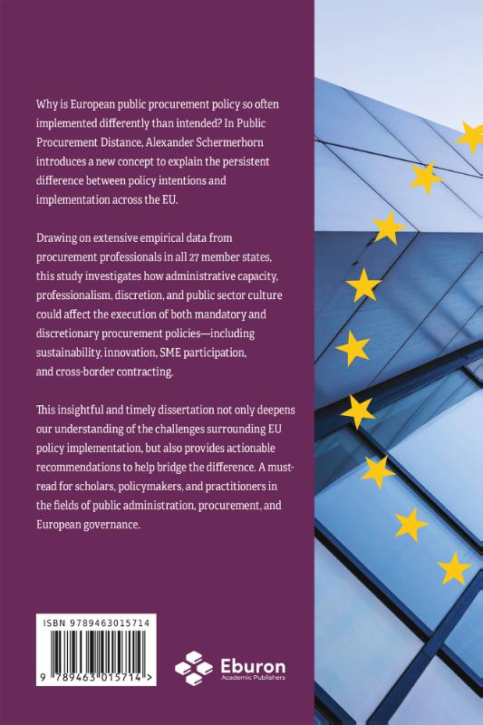 Achterkant van Public Procurement Distance