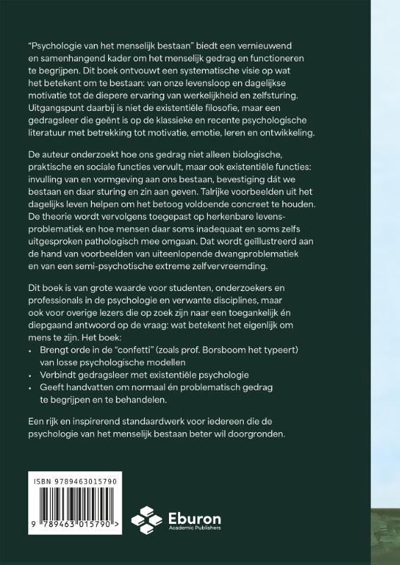 Achterkant van Psychologie van het menselijk bestaan