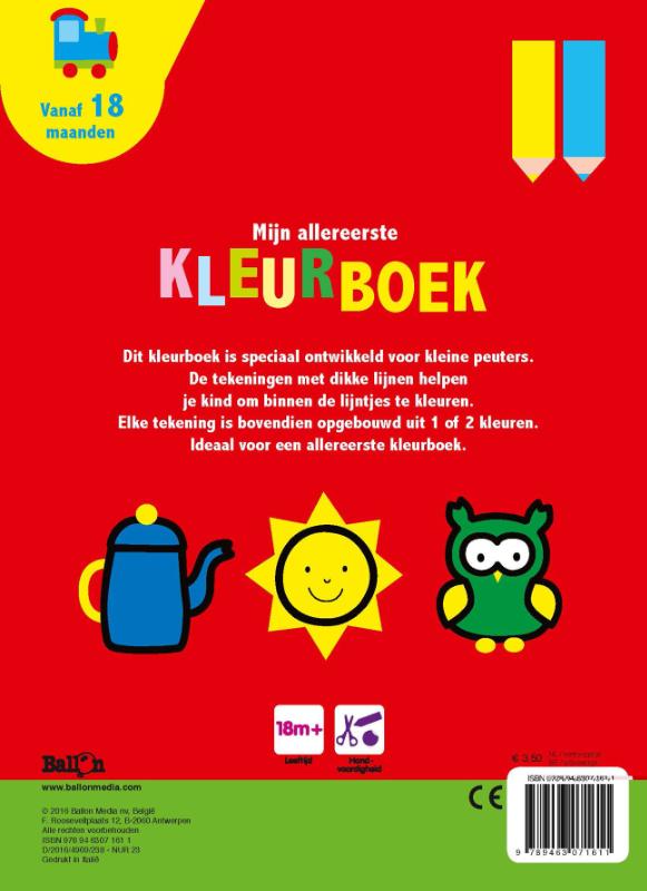 Achterkant van Mijn allereerste kleurboek (auto)