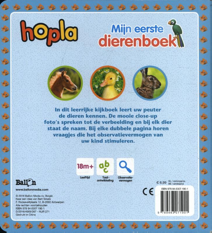 Achterkant van Mijn eerste dierenboek
