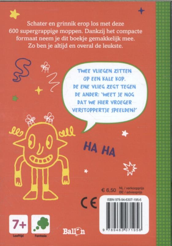 Achterkant van 600 supergrappige moppen voor kinderen