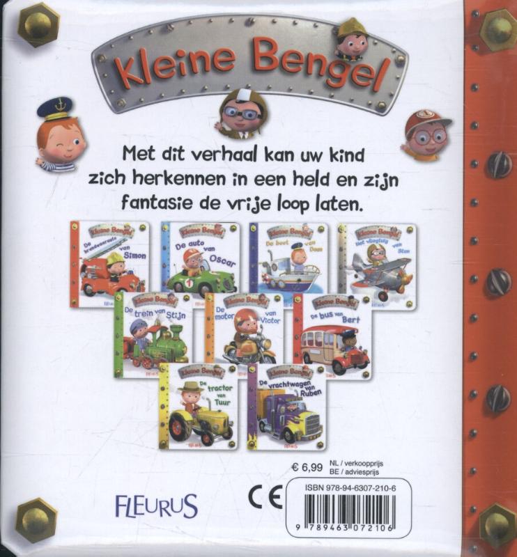 Achterkant van De brandweerauto van Simon