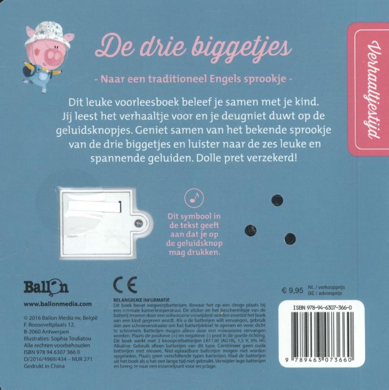 Achterkant van De drie biggetjes