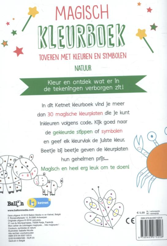 Achterkant van Magisch kleuren: toveren met kleuren, symbolen en dieren
