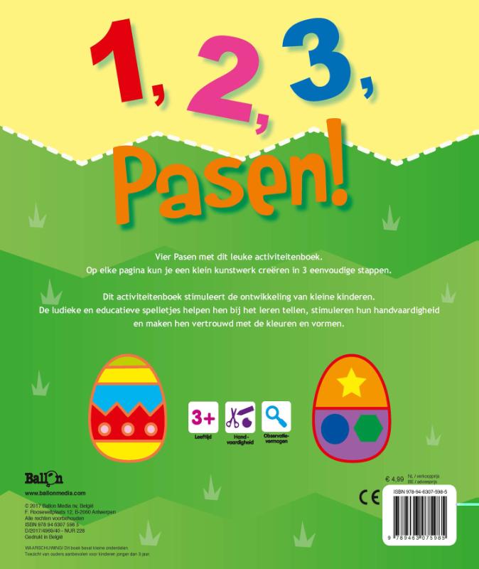 Achterkant van 1, 2, 3 Klaar!