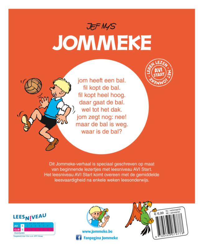 Achterkant van Jom en de bal