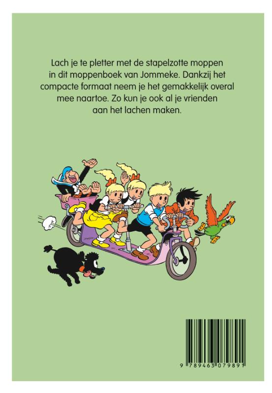 Achterkant van Jommekes stapelzotte moppenboek
