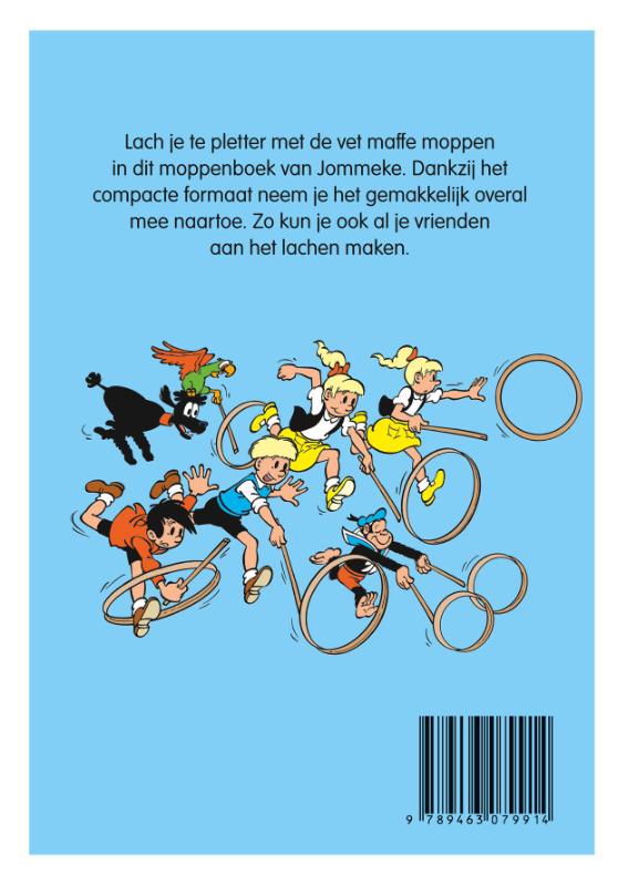 Achterkant van Jommekes vet maffe moppenboek