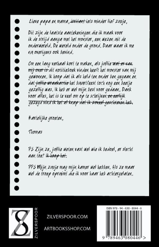 Achterkant van Monster