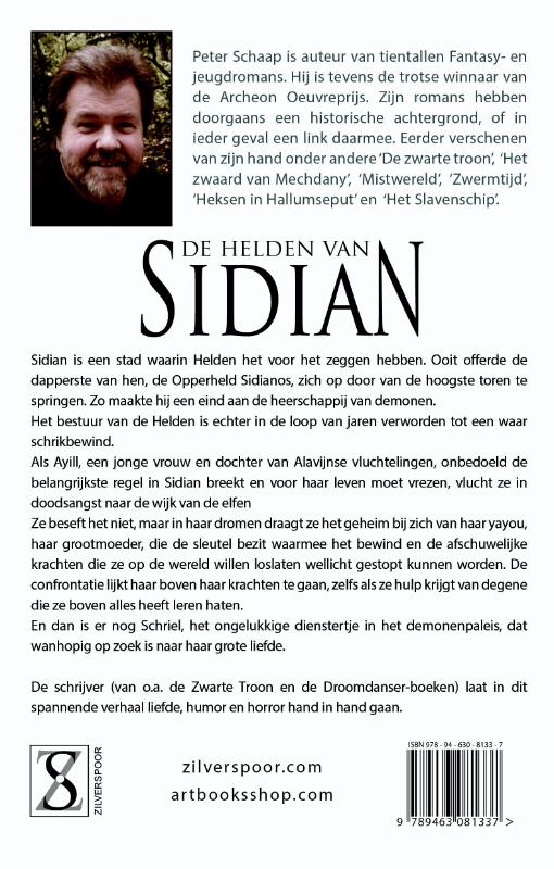 Achterkant van De Helden van Sidian