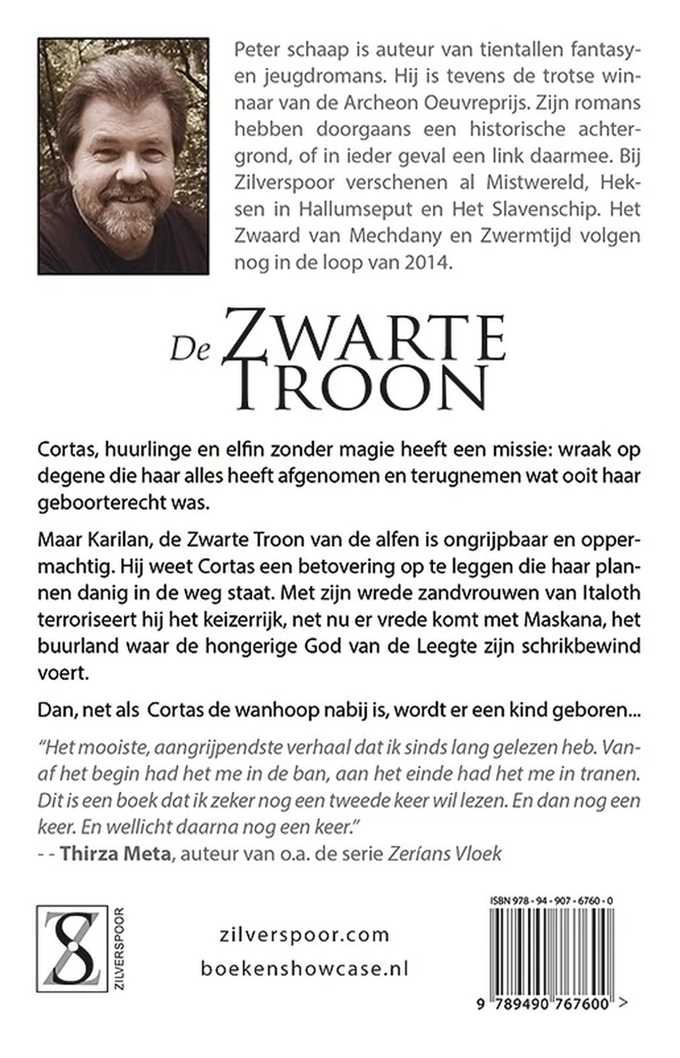 Achterkant van De zwarte troon