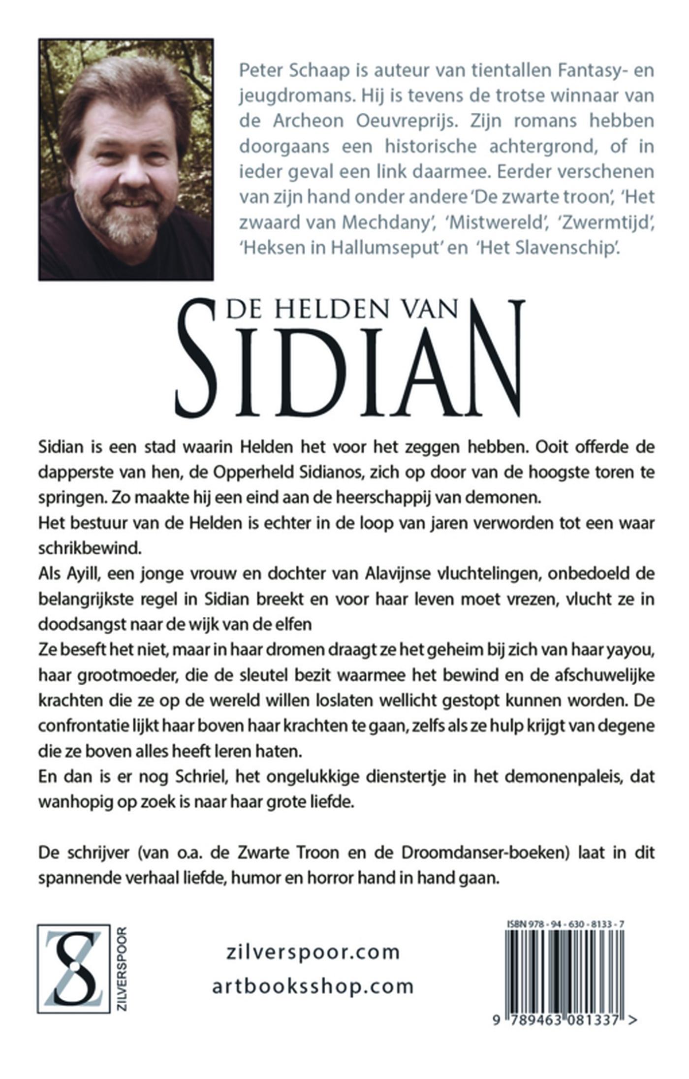 Achterkant van De helden van Sidian