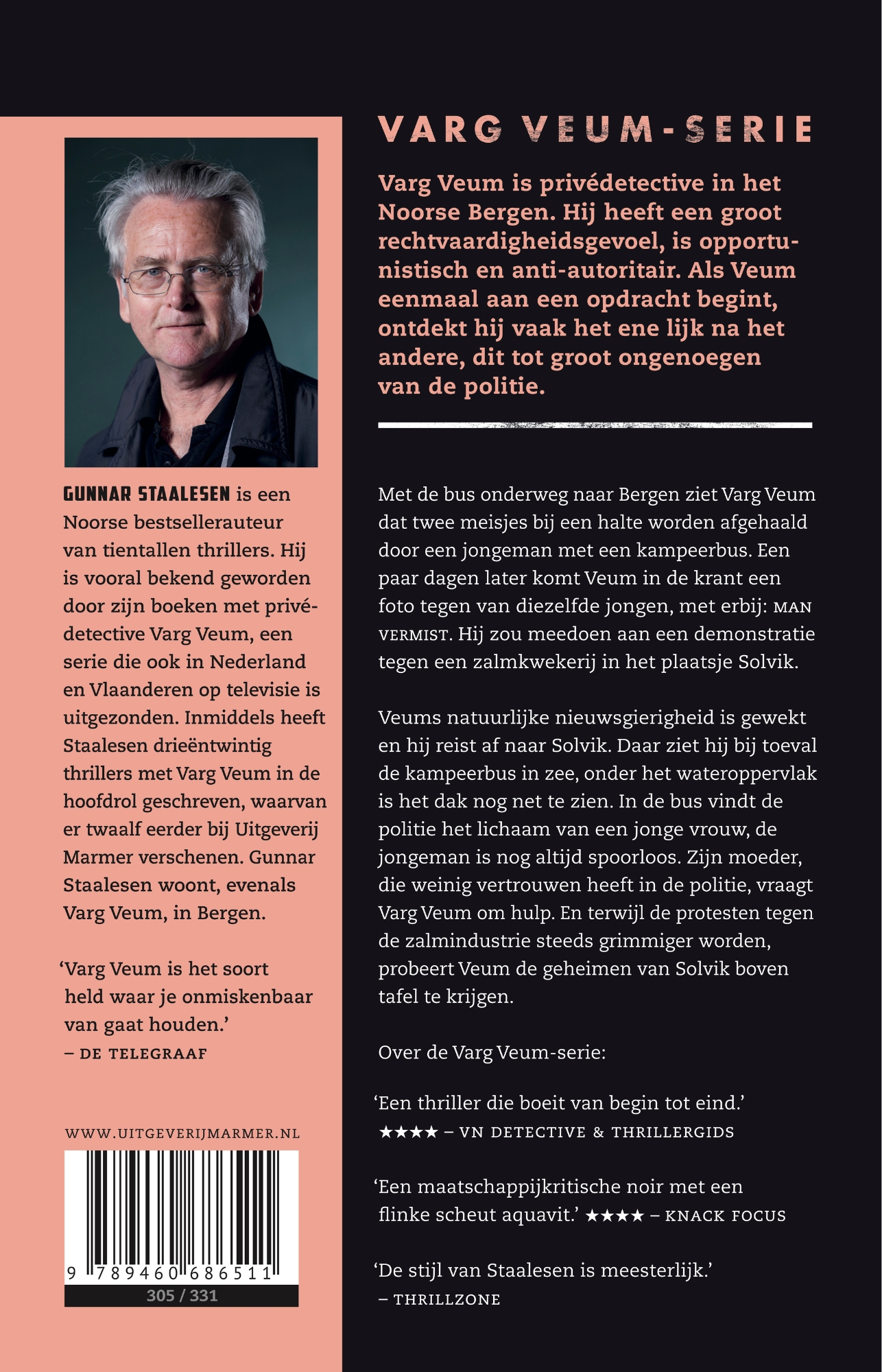 Achterkant van Achtervolgd door de dood