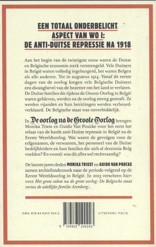 Achterkant van De oorlog na de Groote Oorlog