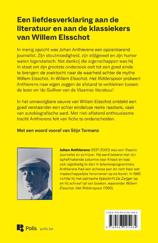 Achterkant van Willem Elsschot. Het Ridderspoor