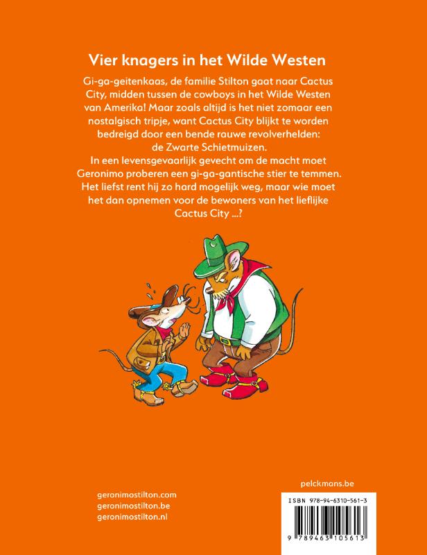 Achterkant van Vier knagers in het Wilde Westen