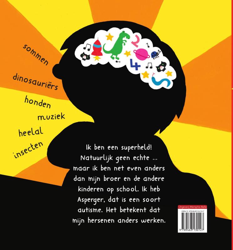 Achterkant van Simon en zijn asperger superkrachten!