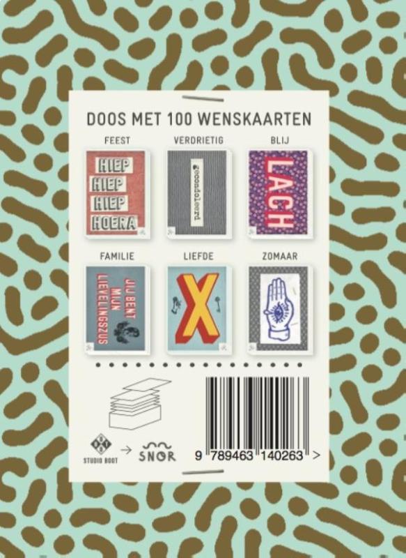 Achterkant van Kus kus en 99 andere wenskaarten
