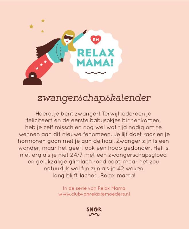 Achterkant van Relax mama zwangerschapskalender
