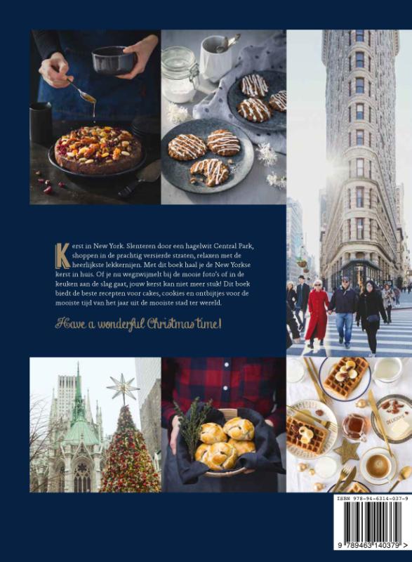 Achterkant van New York kerstmis bakboek