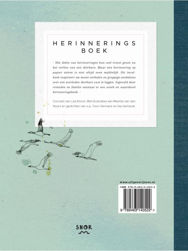 Achterkant van Herinneringsboek
