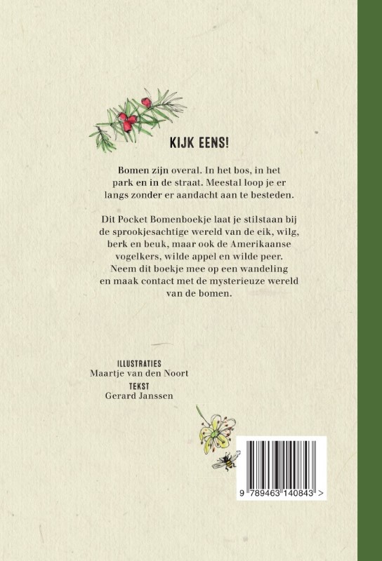 Achterkant van Pocket Bomenboek