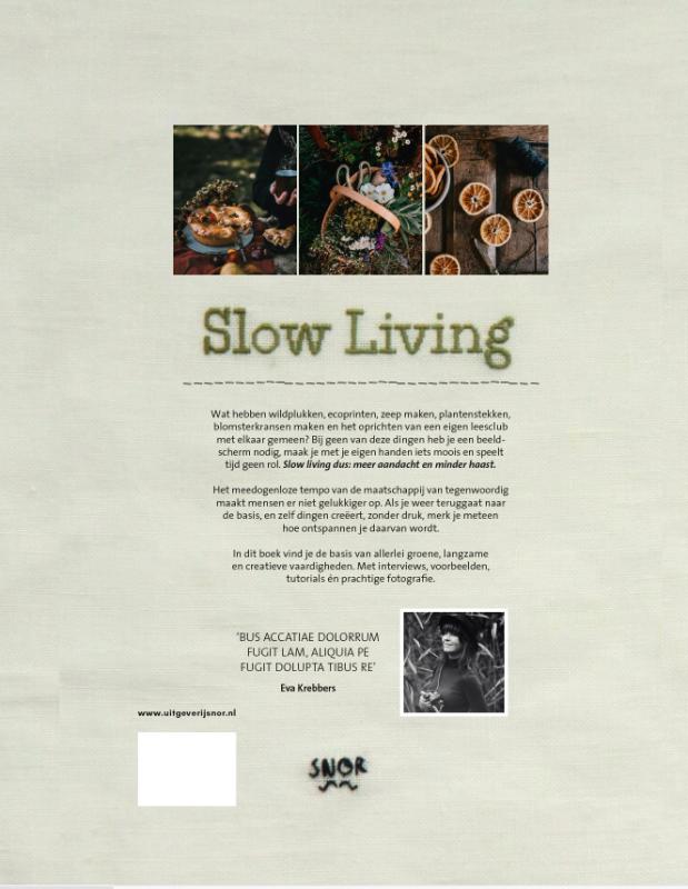 Achterkant van Slow Living