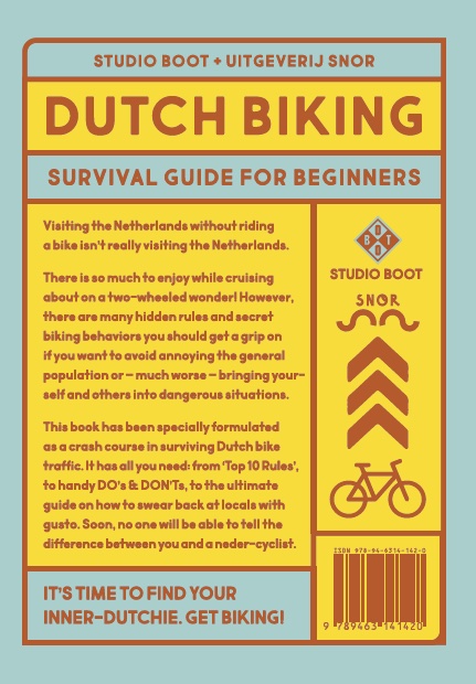 Achterkant van Dutch biking survival guide for beginners