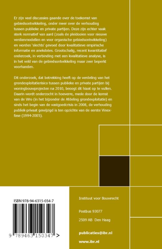 Achterkant van Gebiedsontwikkeling in de nieuwe werkelijkheid